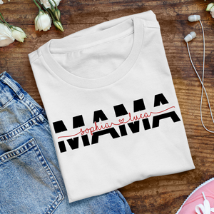 Personalisiertes Geschenk für Mama Mutter Veganes Baumwolle Damen T-Shirt
