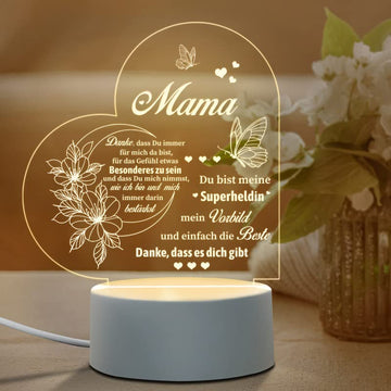 LED Nachtlicht Lampe Muttertagsgeschenk für Mama von Tochter Sohn | Geschenk zum Geburtstag | Geschenkidee für Frauen