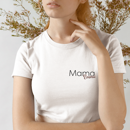 Personalisiertes Geschenk für Mama Muttertagsgeschenk Baumwolle Damen T-Shirt