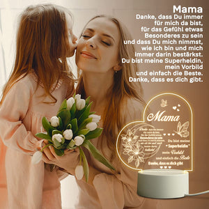 LED Nachtlicht Lampe Muttertagsgeschenk für Mama von Tochter Sohn | Geschenk zum Geburtstag | Geschenkidee für Frauen