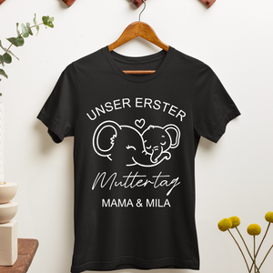 Personalisierte Geschenkidee für Mama Muttertag Vegane Baumwolle Damen T-Shirt