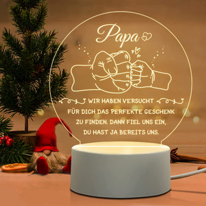 LED Nachtlicht Lampe Vatertagsgeschenk für Papa von Tochter Sohn | Geschenk zum Geburtstag | Geschenkidee für Männer