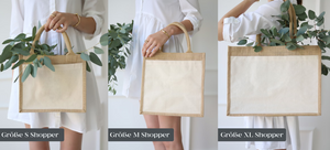 Nachhaltige Jute-Tasche mit deinem Name & Initial personalisiert | Geschenkidee Geschenk-Tasche Jute-Beutel Einkaufstasche aus Jute und Baumwolle