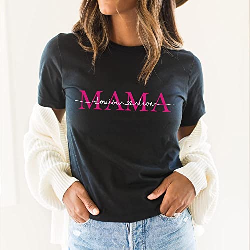 Personalisiertes Geschenk für Mama mit Kindernamen Schrift in Schrift Sweatshirt