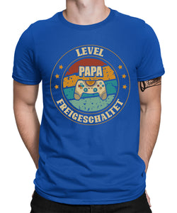 Level Papa Freigeschaltet Gamer  Herren T-Shirt