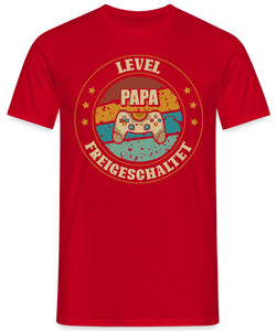 Level Papa Freigeschaltet Gamer  Herren T-Shirt