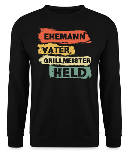 Ehemann Vater Grillmeister und Held Sweatshirt