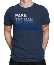 Laden Sie das Bild in den Galerie-Viewer, Papa the man the myth the Legend blau Vintage Herren T-Shirt