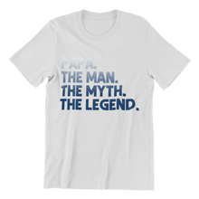 Laden Sie das Bild in den Galerie-Viewer, Papa Mann Mythos Legende Blau Herren T-Shirt