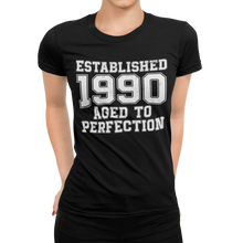 Laden Sie das Bild in den Galerie-Viewer, Damen T-Shirt Established &quot;Wunschjahr&quot; Aged To Perfection