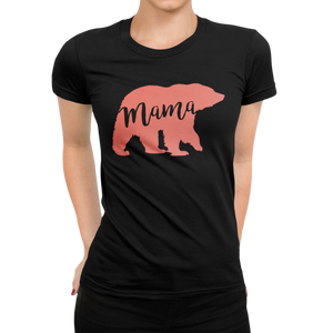 Mamabär Korallenorange Damen T-Shirt - Paparadies